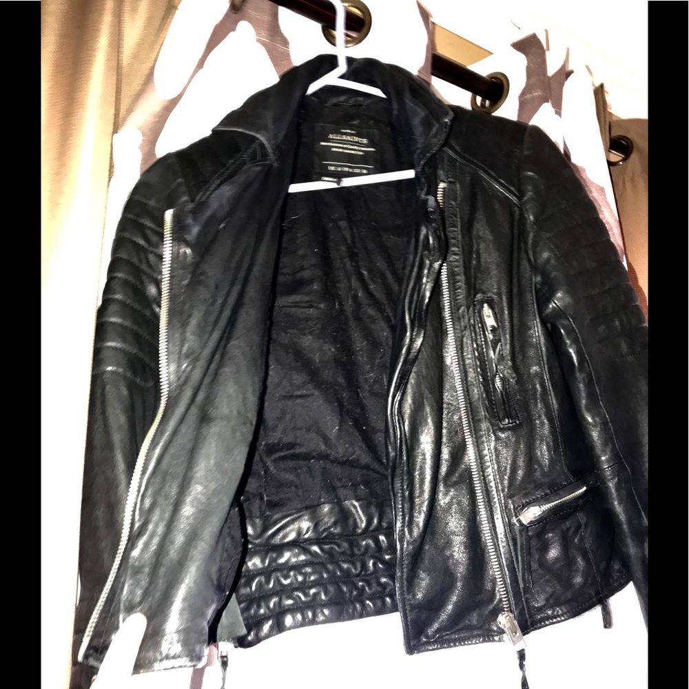 All Saints “papin” moto leather jacket size 6